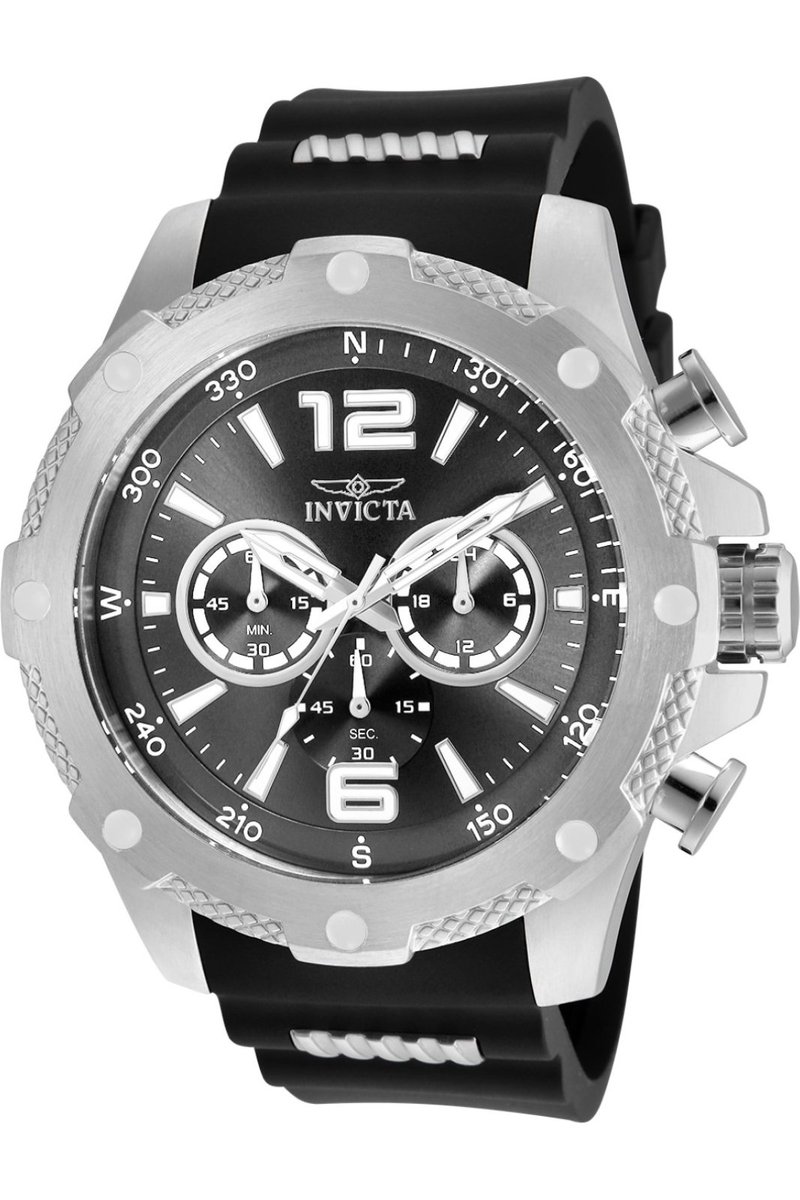Invicta I-Force 19656 Heren Horloge - Waterdicht - Analoog - Quartz Uurwerk - Roestvrij Staal met grijze Wijzerplaat - 50mm
