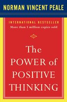 De voorkant van het boek 'The Power of Positive Thinking' met de titel in grote witte letters op een rode achtergrond.