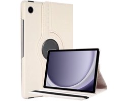 Hoesje - Geschikt voor Samsung Galaxy Tab A11 / A9 - 360 Graden Hoes - Draaibare Hard Cover Case - Tablethoes Draaibaar - Wit