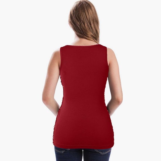 Chemise à Glitter rouges pour femmes - Paillettes - Shine - Chemise - Fête - Paillettes - Haut