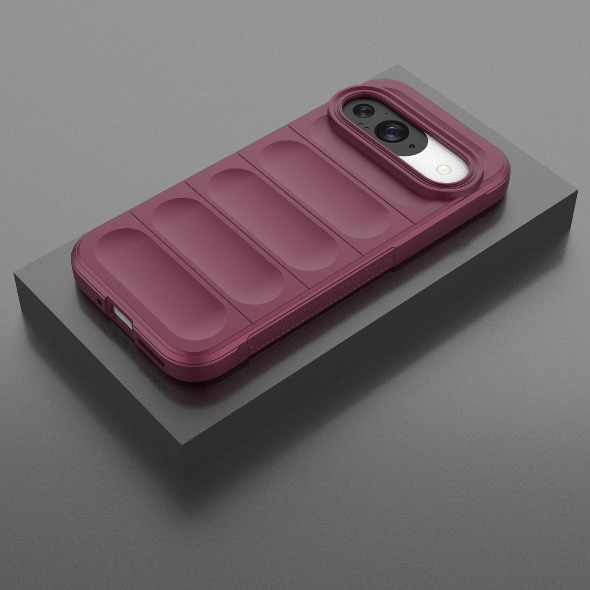 Mobigear Hoesje geschikt voor Google Pixel 9 Pro Telefoonhoesje Flexibel TPU | Mobigear Bumpy Backcover | Pixel 9 Pro Case | Back Cover - Wine Red | Rood