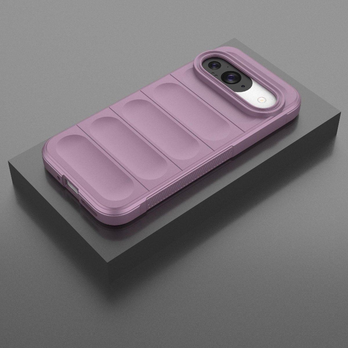 Mobigear Hoesje geschikt voor Google Pixel 9 Pro Telefoonhoesje Flexibel TPU | Mobigear Bumpy Backcover | Pixel 9 Pro Case | Back Cover - Paars