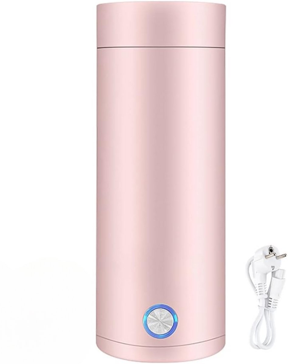 Mini Waterkoker - Snelle Opwarming Voor Dagelijks Gebruik - Lichtgewicht En Compact Voor Reizen - Draagbare Reiswaterkoker In Roze Design