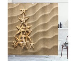 New Bed, Zeester Boom van Schelpen, Douchegordijn Badkamer Decor Set met Haakjes, 175 cm B 220 cm L