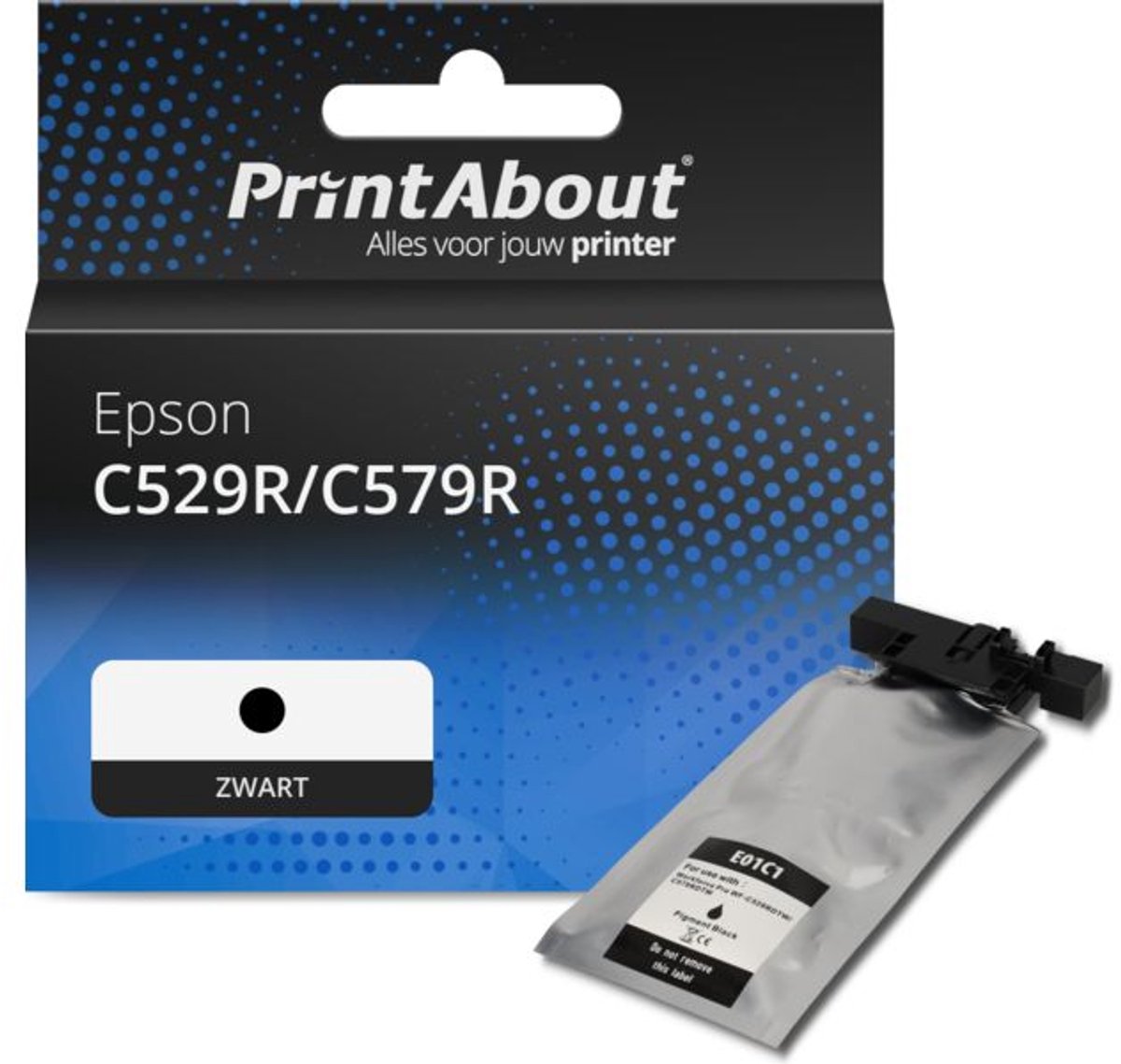 PrintAbout Huismerk Epson C529R/C579R (ET01C100PA) Inktcartridge Zwart Hoge capaciteit