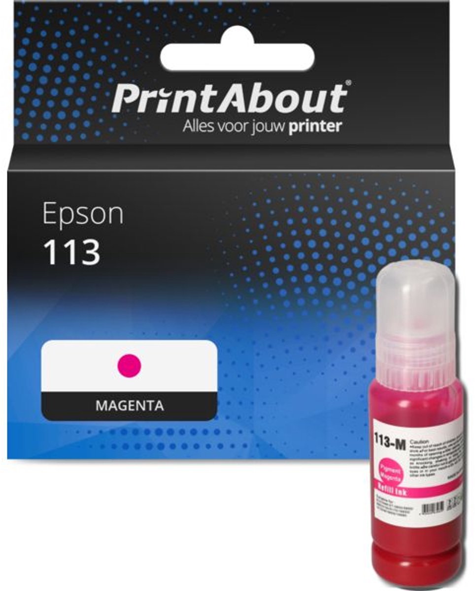 PrintAbout huismerk Inktcartridge 113 (C13T06B340) Magenta geschikt voor Epson