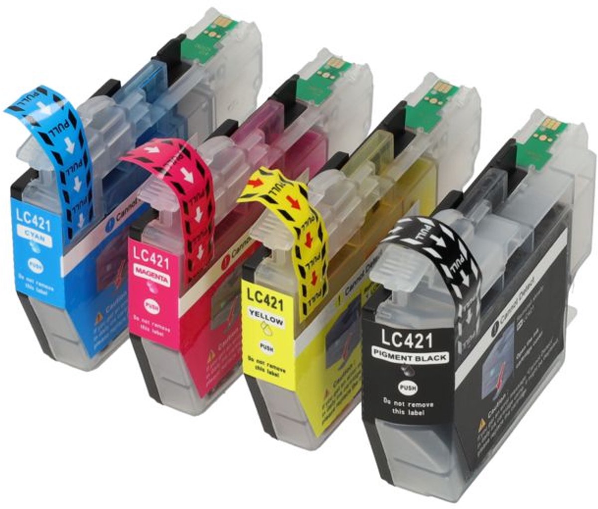 PrintAbout huismerk Inktcartridge LC-421VAL 4-kleuren Multipack geschikt voor Brother