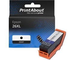 PrintAbout huismerk Inktcartridge 26XL (C13T26214012) Zwart Hoge capaciteit geschikt voor Epson