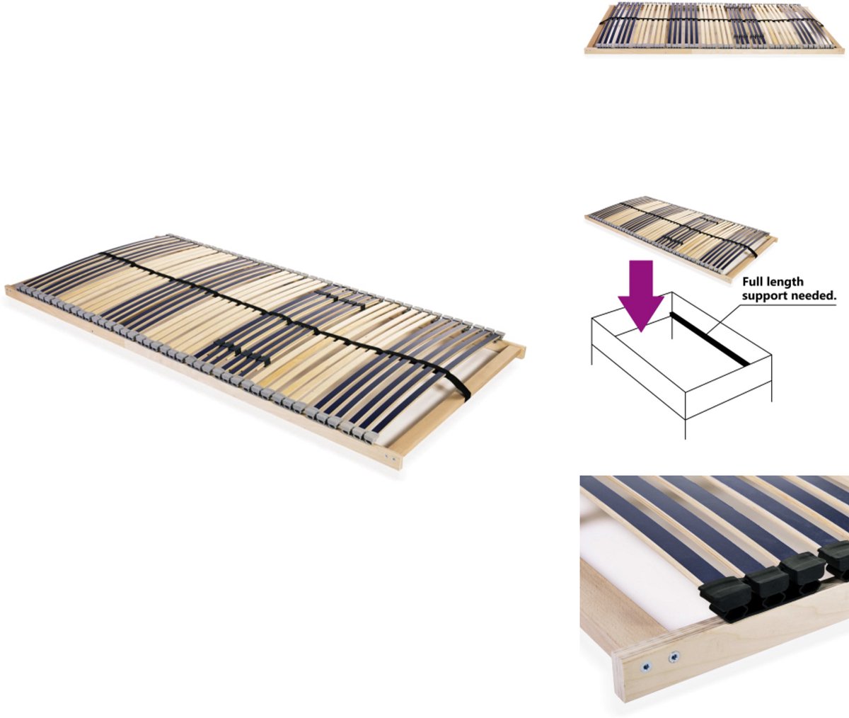 vidaXL Bedbodem - Bedbodems - Lattenbodem - Lattenbodems - Lattenbodem met 42 latten 7 zones 120x200 cm