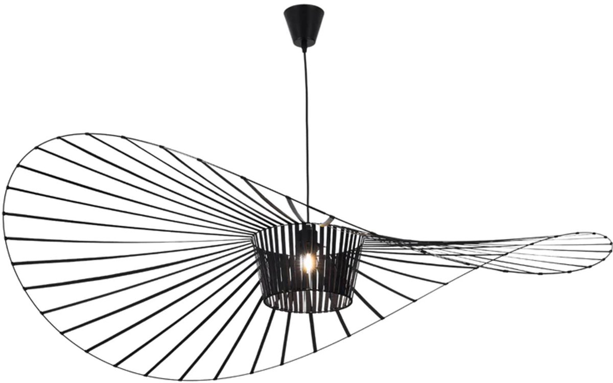 Hoedlamp - Zwart - 120 cm - Designlamp - Diamond - Medium-Groot - Hanglamp - Chapeau lamp - Design lamp - Vertigo lamp - Elastische linten - Taveo