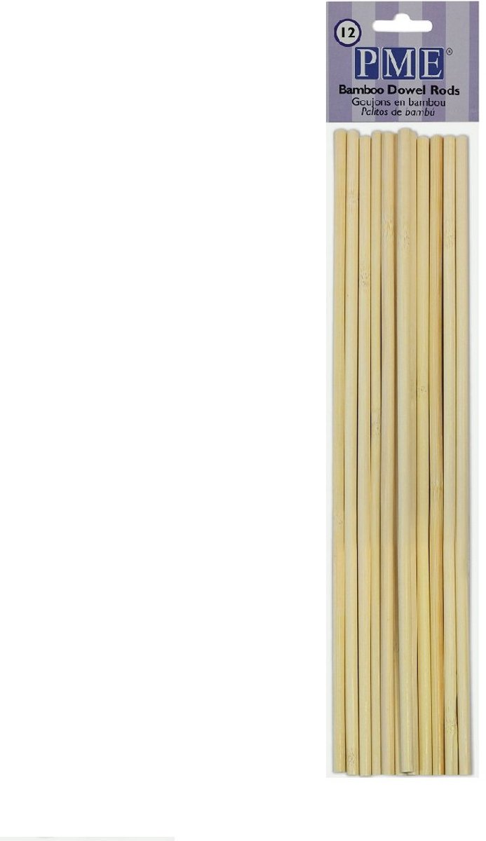 Dowels / dowel rods - set van 12 - bamboe - PME Arts&Crafts
