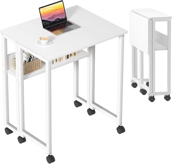 Bureautafel, inklapbaar, 80 x 45,5 x 74 cm, opvouwbaar bureau voor