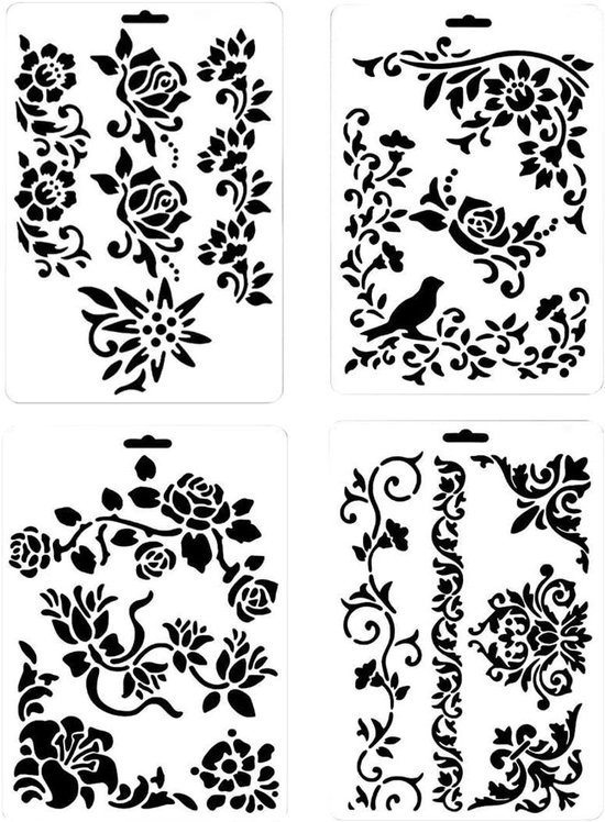 Kerstdecoraties, sneeuwvlokken, doe het zelf kaarten, A5, A4