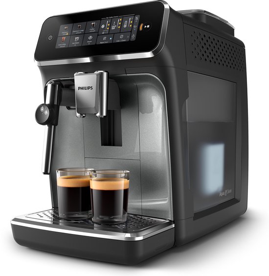 Philips 3300 Series EP3329/70 - Espressomachine - 4 Soorten Koffie + Heet Water - Black Panthera - + AquaClean Filter