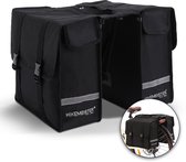 HikeMeister ® - dubbele Fietstas -Fietstassen electrische fietsen- Fietstassen Dubbel - 27L - Reflecterend - Zwart dubbele fietstas