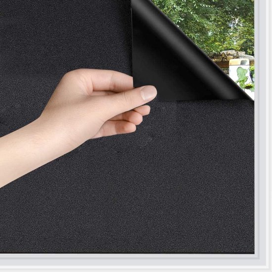 Foto: 42x60cm verduisteringsdoek verduisterende raamfolie plakfolie raam raamfolie verduisterend zonwering raam verduisteringsgordijn glas folie voor het raam zwart mat