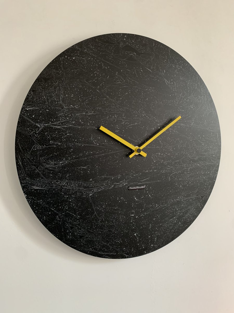 ChantalBrandO Wandklok BRETAGNE BLACK XL Modern Industrieel Design