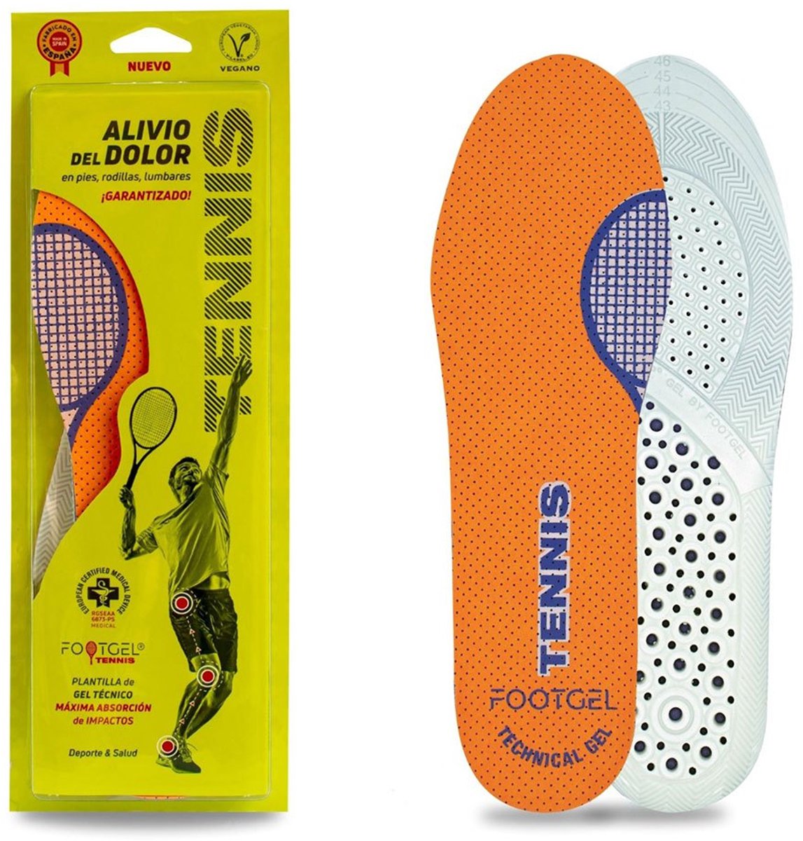 Footgel Tenniszolen Veelkleurig EU 35-38 Man
