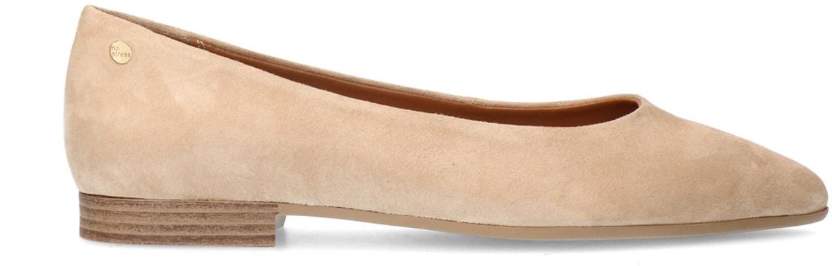 No Stress - Dames - Beige suède ballerina's - Maat 37
