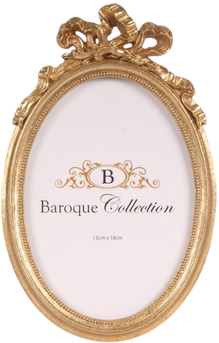 Baroque - Fotolijst - Fotolijst 13x18 cm - Goud - Resin - Ovaal - Staand - 23.5x15.5x2 - Polyresin