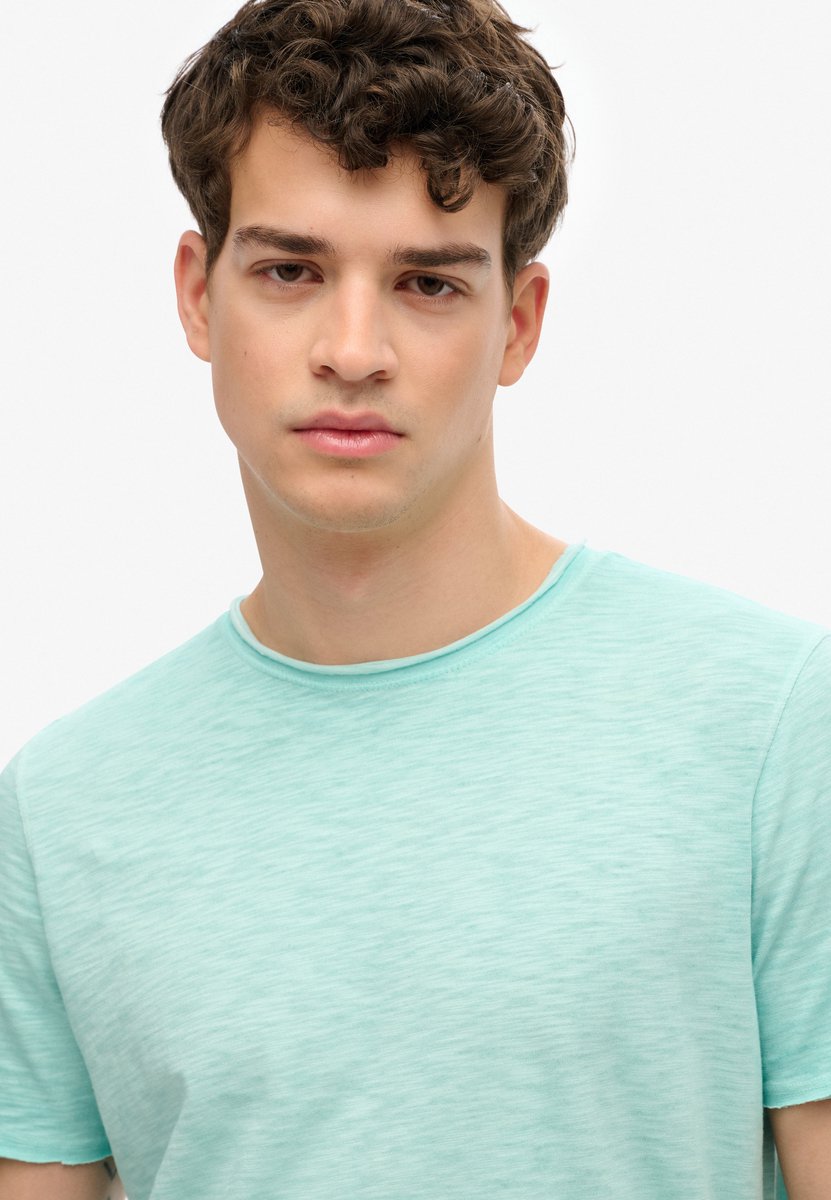 Superdry Raw Edge Slub T-shirt Heren T-shirts Blauw