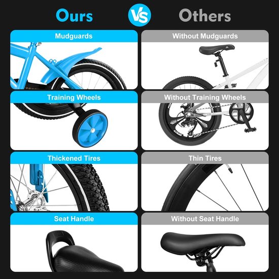 Betaalbare Goederen® Kinderfiets - blauw - jongens - kinderfietsen - kinder fiets - kinderfiets 16 inch - spelen - buitenspelen van Merkloos — afbeelding 4