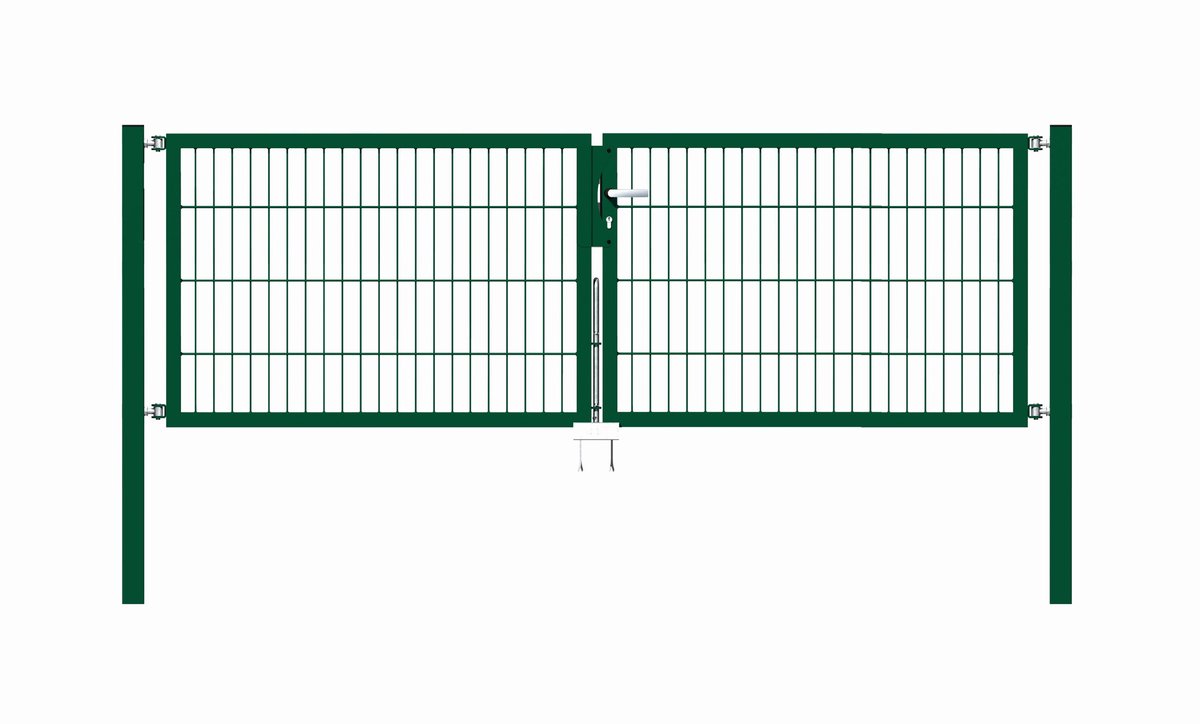 Alberts 648152 Dubbele poort Flexo met toebehoren, groen, breedte 250 cm, hoogte 80 cm