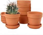 Briful Lot De 4 Pots De Fleurs En Terre Cuite (9,9 Cm) – Avec Trous De Drainage – Pour Cactus, Plantes Grasses Et Herbes
