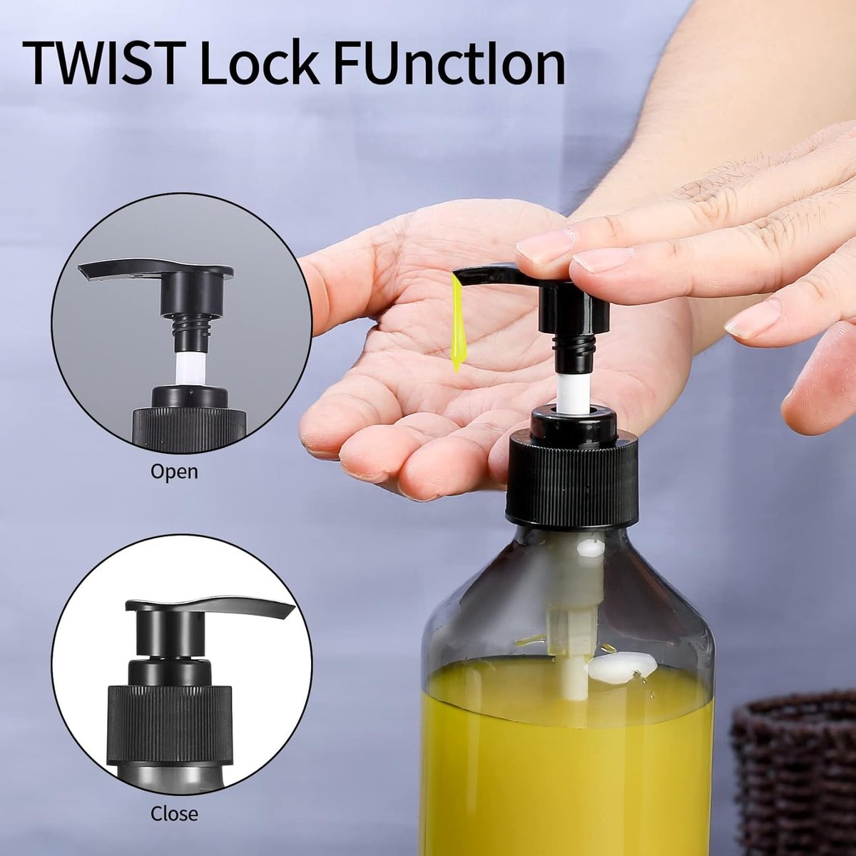 Zwart Pompje voor de liter flessen shampoo en conditioner Zwart Pompje voor de liter flessen shampoo en conditioner