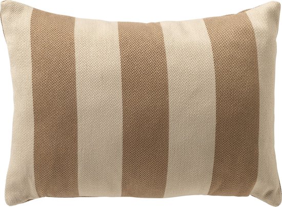 Dutch Decor CYRUS - buitenkussen 40x60 cm - waterafstotend en uv-bestendig - gestreept - Irish Cream - beige