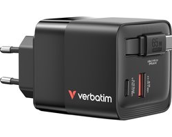 Verbatim GaN Wandlader 65W 2-Poorten EU/VK/VS Adapter