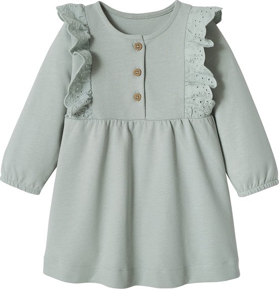 Vertbaudet Robe en molleton bébé volant en broderie anglaise