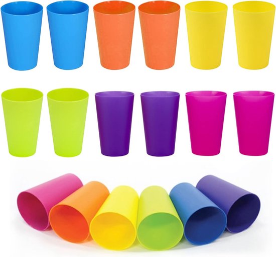 25x statiegeldbekers 500 ml, plastic bekers van onbreekbaar plastic, plastic drinkbekers voor feesten en evenementen