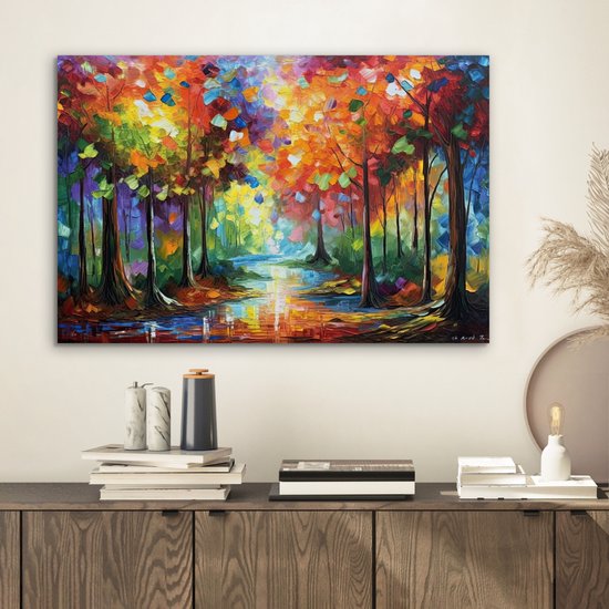 Décoration murale Métal - Peinture Aluminium Industriel - Paysage - Forêt - Couleurs - Nature - 60x40 cm - Dibond - Photo sur aluminium - Décoration murale industrielle - Pour le salon/chambre