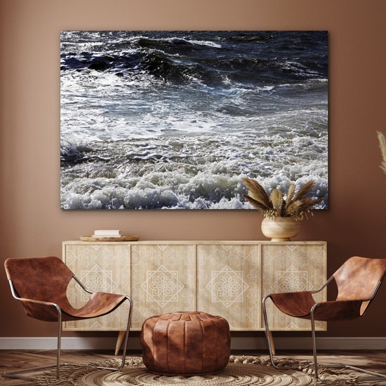 Tableau aluminium 150x100 cm - Décoration murale métal - Mer du Nord - Water - Vagues - Décoration murale métal salon - Décoration industrielle - Photo sur dibond - Accessoires industriels chambre