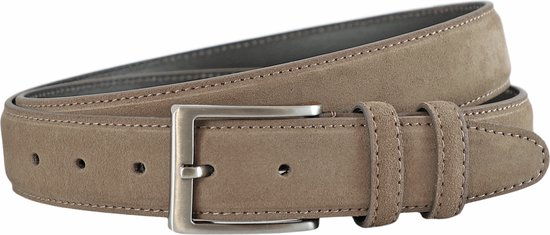 Set de Ceintures de Pantalon en daim Landley - Pack duo de Ceintures pour hommes en cuir suédé - Cuir - Blauw et taupe - Longueur totale 110 cm / Taille de ceinture 95