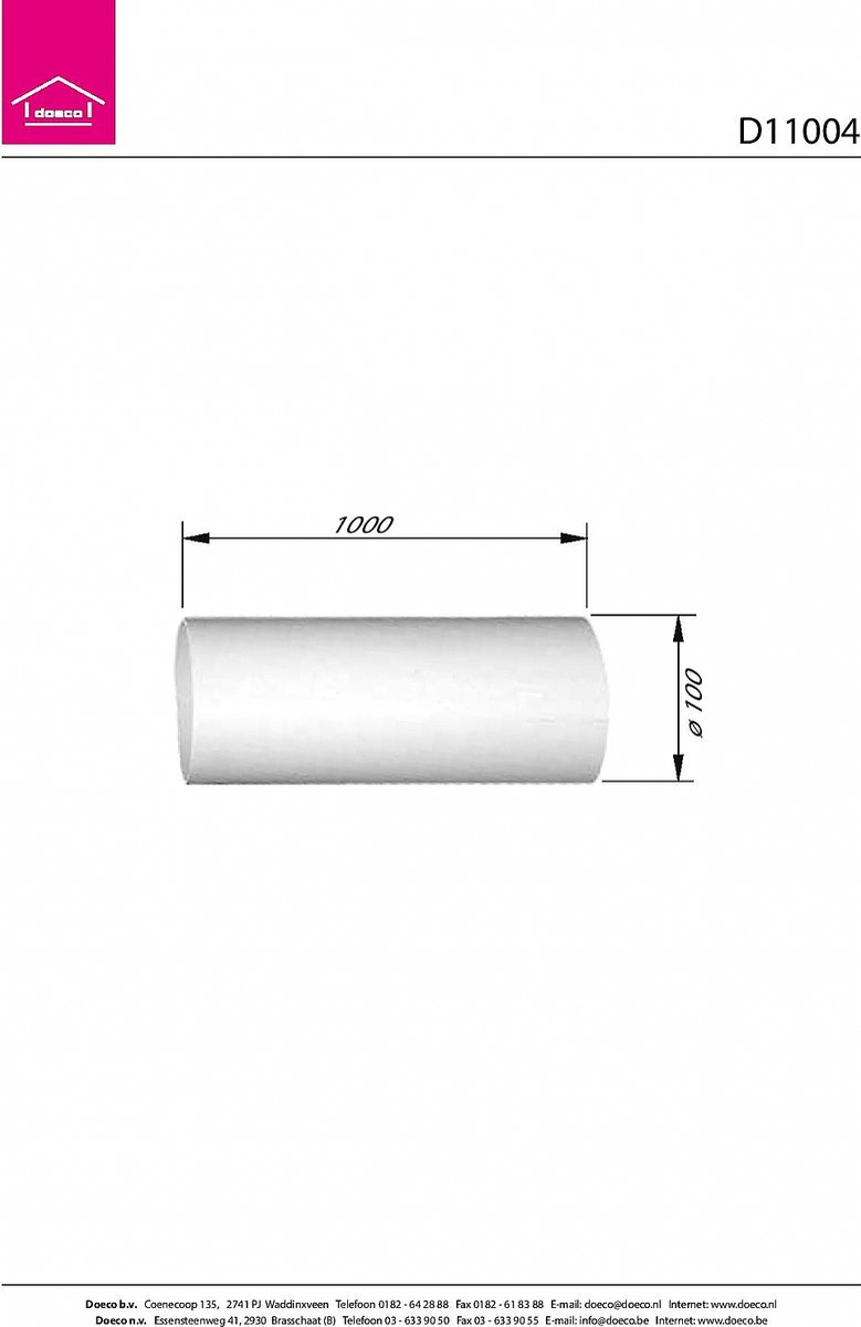 domus 11004 wit pijp rond 100