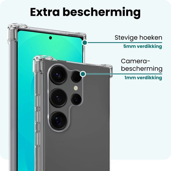 Coque Compatible avec Samsung S25 Ultra Coque Antichoc Siliconen Cover - Coque Compatible avec Samsung Galaxy S25 Ultra Coque Antichoc Back Cover - Transparent - 2 PACK