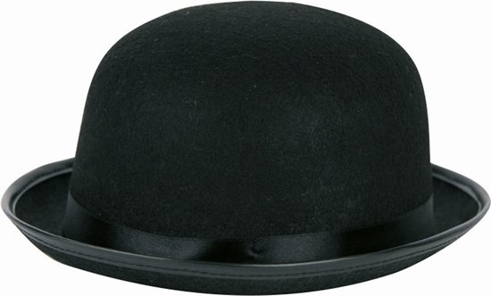 Zwarte verkleed bolhoed - Charlie Chaplin - Engelse heren bolhoed voor volwassenen - Carnavals feesthoeden