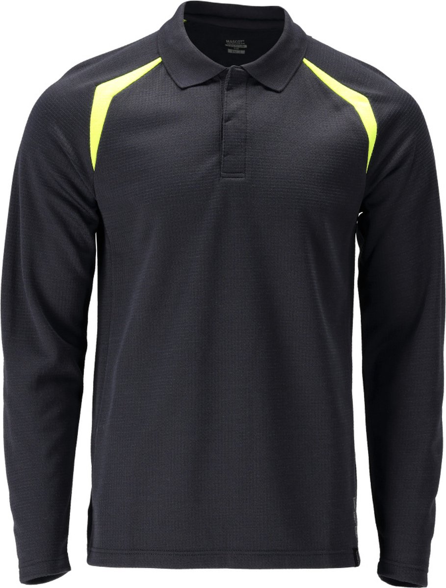 Mascot Accelerate Multisafe Poloshirt, met lange mouwen 21583-327 - donkermarine/hi-vis geel - XL