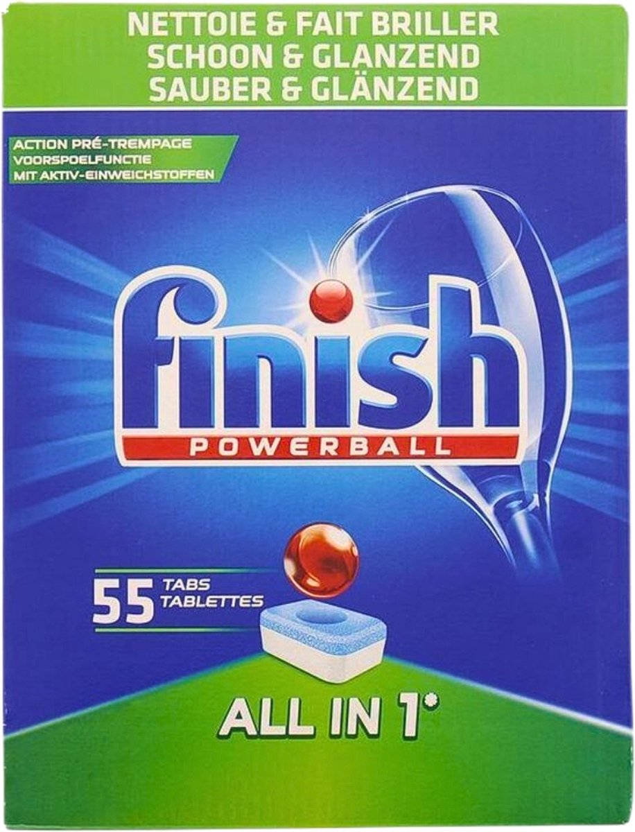 Goedkoopste Finish Powerball - All in 1 - Vaatwastabletten - Schoon & Glans - 55 Tabletten