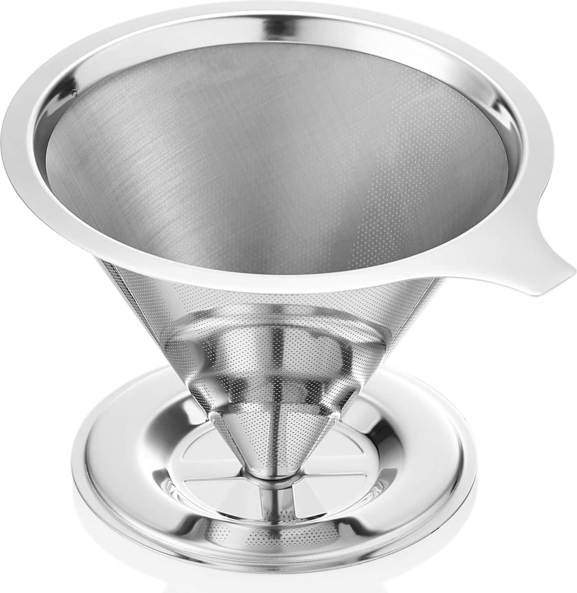 Koffie Dripper - Herbruikbaar - Herbruikbare Koffiefilter - Koffiefilterhouder - RVS Koffiefilter - Permanent Koffiefilter - voor het kamperen thuis kantoor - RVS Gaas - Coffee Dripper - Papierloos Giet Over Koffiedruppelaar