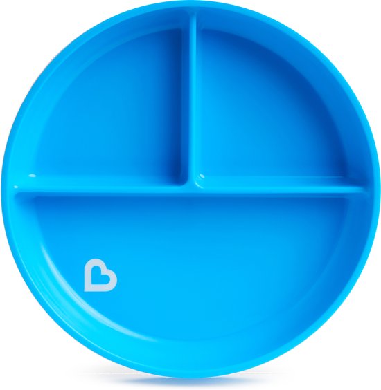 Assiette ventouse Munchkin - Antidérapante - Lot de 1 - Compatible lave-vaisselle et micro-ondes - 1 pièce - Dès 6 mois - Blauw