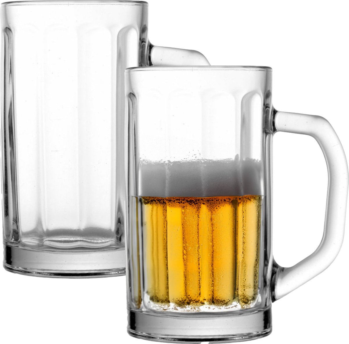 Uniglass Bierpullen Nicol - 0,5 liter - glas - 2x stuks - bierglas - halve liter - bierpul