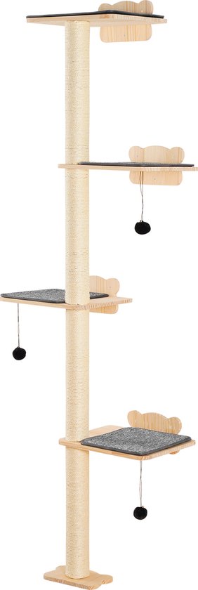 VEVOR 183,5 Cm Hoog, Kattenkrabpaal, Kattenrek, Geschikt voor Kattenactiviteitenruimte,Geschikt voor Kattenactiviteitenruimte