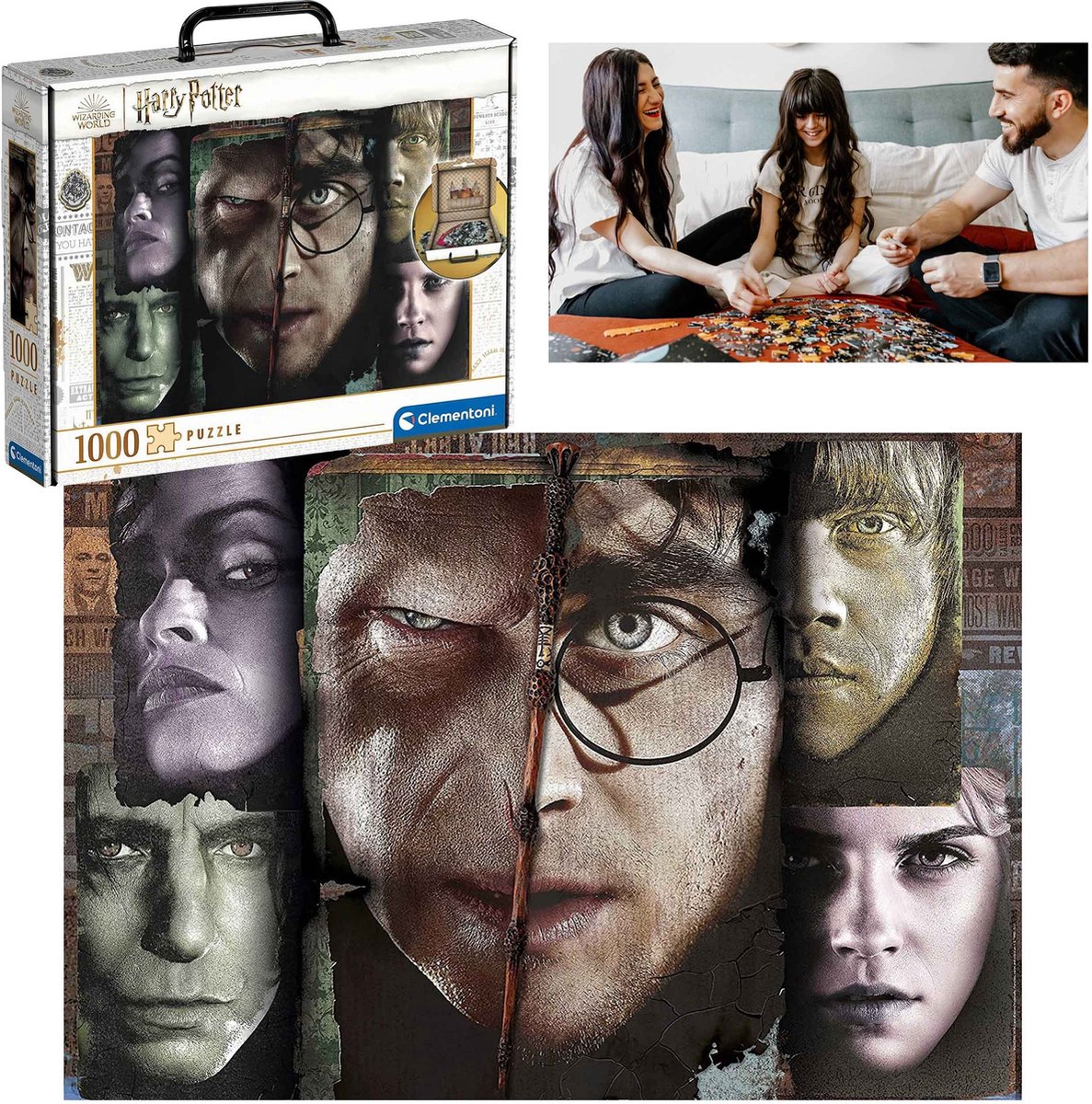 Harry Potter Puzzelset in een koffer 1000 stukjes Clementoni