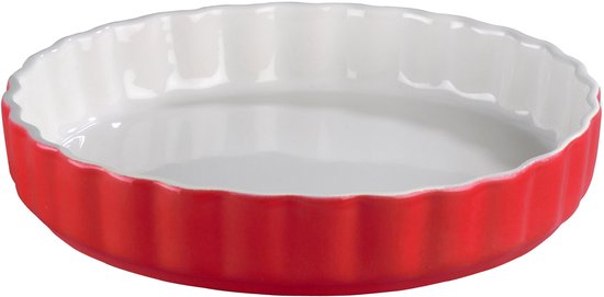 Mama Cucina Quichevorm - Ovenschaal - Taartvorm - Vlaaivorm - Bakvorm - Keramiek - Aardewerk - Rood - Rond - Ø 28 cm