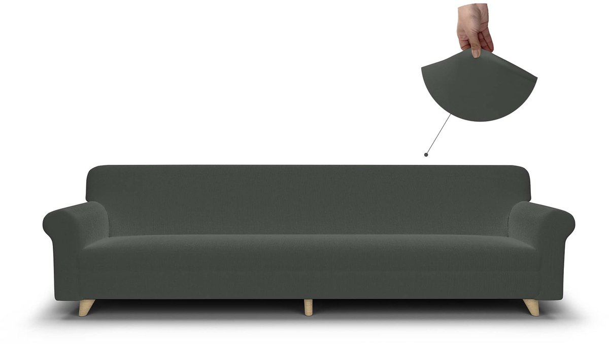 My Ninki ® Stijlvolle en Elastische Bankovertrek voor Vierzitsbanken in Diverse Kleuren en Maten 4 plaat