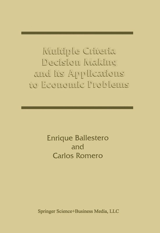 Multiple Criteria Decision Making and its Applications to Ec ... - cover