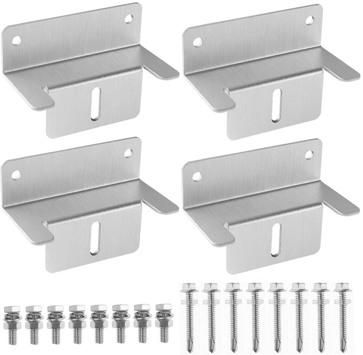 Zonnepaneel Beugels Set voor Montage - 4 Stuks Z-vormige Behuizing voor RV, Boot, Caravans en Off-Grid Installaties